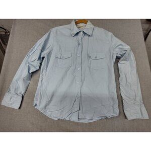 Faded Glory Jeans Co. Women's Soft Blue Long Sleeve Button Up Small USED